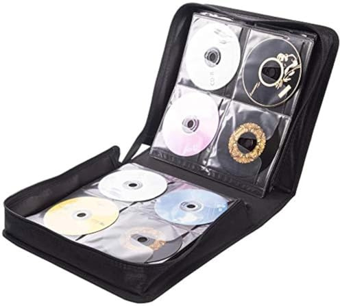 TRAVEL HOPPA 256 Capacity CD/DVD Protective CD Case Wallet Organiser Storage Holder Bag Portable with Carry Handle - Holds 256 CD's DVD's Blu Ray Video Games Disc's Black