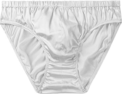 SilRiver silkessängtrosor för män bikini underkläder utbuktning förbättrande trosor, Vitt, L