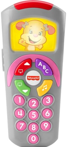 Fisher-Price Baby Learning Toy Laugh & Learn Sis’ Remote Pretend TV Control with Music & Lights for Infants Ages 6+ Months​