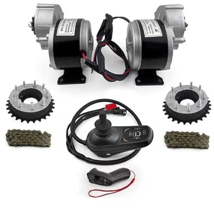 DIY Hand Joystick Controller Ekar Vänster Höger 24V 250W Drive Dual Motor Rullstols vagn Konverteringssats med fjärrkontroll (Max 12kph)