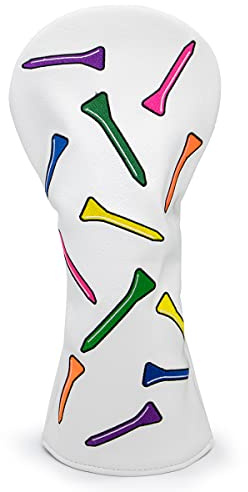 Montela Golf Copri club, Colorato Birdie Tee 3 Legno Headcover Driver Headcover Fairway Wood Head Covers Hybrid Headcover in Pelle Golf Head Cover per Odyssey Scotty Cameron Taylormade