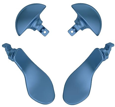 eXtremeRate 4Pcs Metall Back Paddles für ps5 Edge Controller, Austauschbare Konfiguriert Rücktasten Ansatzstück Trigger Tasten Remap Buttons Zubehör für ps5 Edge Controller–Metallic Neptun Blau