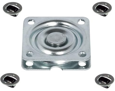 cyclingcolors Plateau rotatif 57x57 + 4x roulette universelle à visser 360° Ø26mm Galet Rouleau Meuble TV Rangement Plante Table Chaise