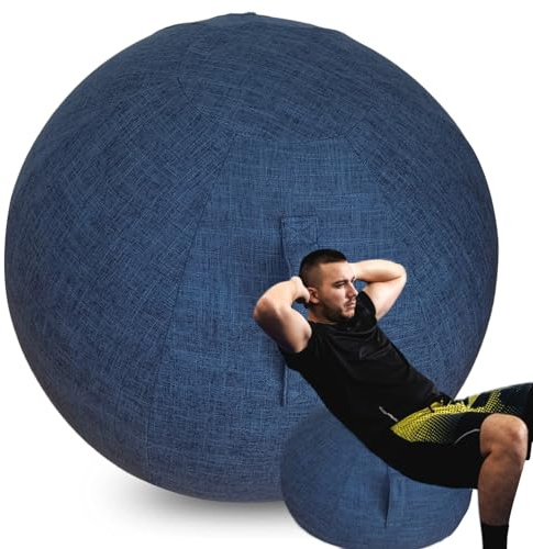 WTZHHK Housse Ballon Gym Housse Applicable à Ballon Grossesse Ballon Siège Bureau Swiss Ball Élégant, Durable et Confortable【Pas de balles incluses】 (Color : Blue, Size : 75CM)…