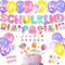 Elidepe Einschulung Mädchen Set - Meerjungfrau Schulanfang Deko, Tortendeko, SCHULKIND Banner, Zuckertüte Girlande, Latex Luftballons, Papierstücke