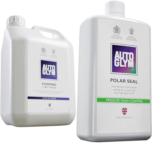 Autoglym Foaming Car Wash, 2.5 Litres - High Foaming Car Shampoo For All Bodyworks - pH Neutral & Polar Seal, 1L - Thick Snow Foam Pressure Wash Coating For High-Gloss