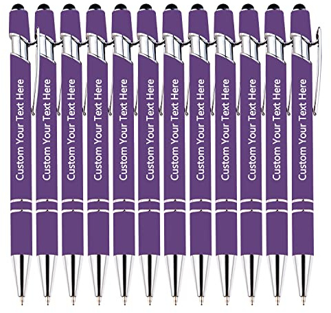 Jusqu'à 300 crayons à boule, stylo à bille personnalisé gravant votre nom et votre texte, stylo à bille personnalisé avec fonction tactile pour téléphone, tablette, crayons en métal de qualité