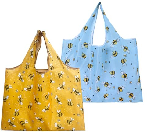 2-pack bipåsar, praktisk vikbar väska, väska med stor kapacitet, vikbar shoppingväska, multifunktionell förvaringsväska