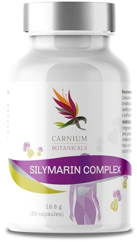 Carnium Botanicals Silymarin Complex – Capsule con Cardo Mariano, Tarassaco e Carciofo – Estratto Naturale con Silimarina – Formula Vegetale Senza Glutine – 30 Capsule