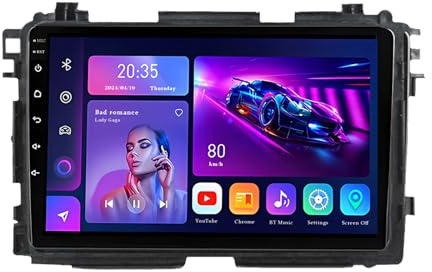 Genérico Estéreo de 9 Doble DIN para Honda HR-V XRV 2013-2018, Android 14, Pantalla táctil, CarPlay inalámbrico, cámara de reversa, Controles en el Volante y Sistema de navegación.