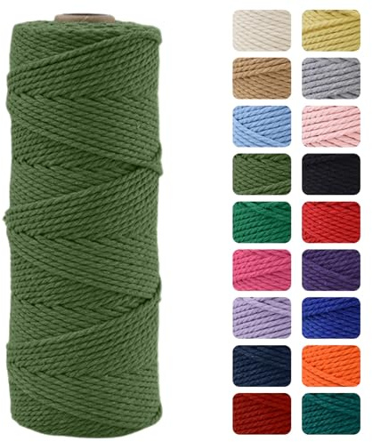 MOMAHUA 3 mm makramé rep 100 m avokado grönt kemikaliefritt rep för gör-det-själv-hantverk, heminredning och presentförpackning, jul bröllop dekorer