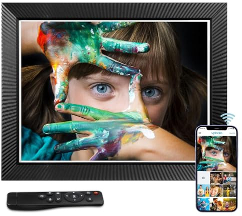17 Large Digital Picture Frame WiFi-Photo-Frame - 32GB Smart Cloud Electronic Photo Frame, FHD Touch Screen, Slideshow, Wall Mounted, Share Photos and Videos via App or Email, Birthday Gifts for Mom