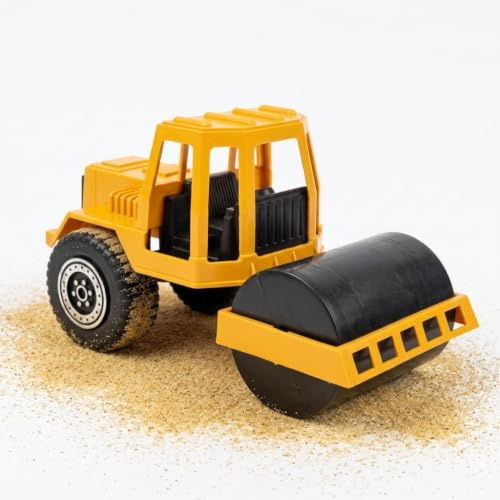 OTHERWISETRIVIAL Véhicules de chantier en plastique manuels pour sable, jardin – Choisissez entre dumper, rouleau, pelle chargeur (rouleau compresseur M 24 x 11 x 14 cm)