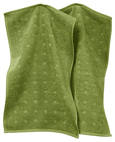 Möve Gästetuch Quadretti 2er-Pack Walk-Frottier grün Größe 30x50 cm