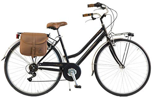 Via Veneto by Canellini Damen-Citybike im Vintage-Stil, aus Stahl, schwarz