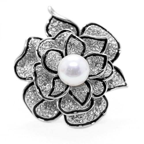 Mecool Women's Fashion Rhinestone Crystal Rhinestone Flower Brooch Pin
