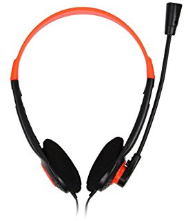Krazilla KZH800 USB Gaming Headset with Microphone and Volume Control/Mute (Red)