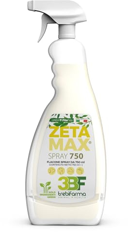 Trebifarma ZetaMax Spray Insetto Repellente Naturale per Cani, Gatti e Animali Domestici - Protezione del Manto con Oli Essenziali, per Pelo, Cuccia e Superfici - 750 ml