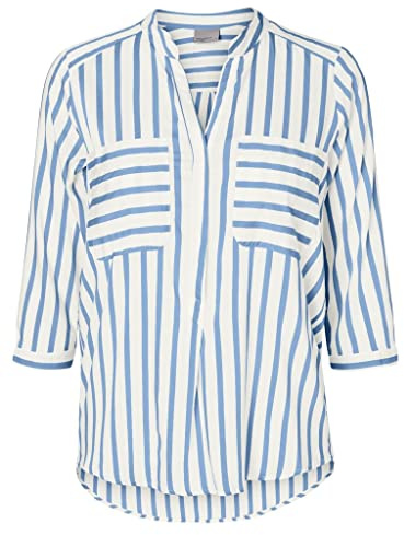 Vero Moda Blus för kvinnor, Snövit (ränder: placid blå), XS