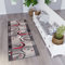 TAPISO Dream Läufer Teppich Meterware Flur Brücke Modern Streifen Bumerang Grau Rot Schwarz Schlafzimmer Wohnzimmer ÖKOTEX 80 x 200 cm