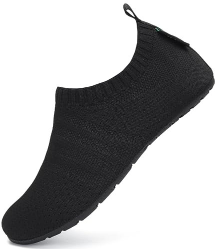 SAGUARO Hausschuhe Kinder Jungen Hüttenschuhe Mädchen Pantoffeln Barfußschuhe Leicht Rutschfest Slipper Weich Kleinkinder Schuhe Stil:083 Schwarz,Gr.36/37 EU