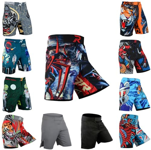 Roar Kids Mixed Martial Arts MMA Shorts BJJ Cross Training Gym Boxing Grappling Kickboxing Muay Thai Workout Shorts (Y-Small, Spider)