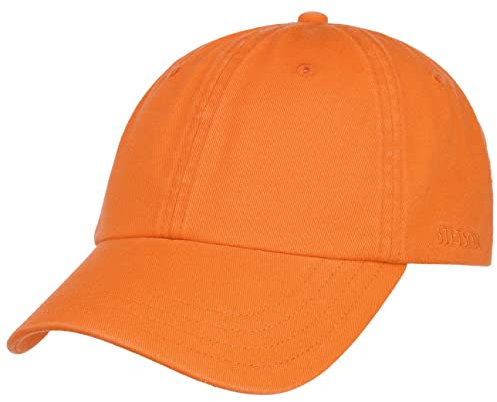 Stetson Rector Basecap - Cap für Damen/Herren - Sonnenschutz-Cap aus Baumwolle (UV-Schutz 40+) - Baumwollcap größenverstellbar (55-60 cm) - Baseballcap Sommer/Winter orange One Size