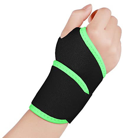yeloumiss Protège Poignet Sport Support Poignet Réglables Orthese Poignet Protection du Mouvement Arthrite Soulagement Douleur Tendinite, Taille moyenne pour Main Gauche ou Droite 2 pièces (vert)