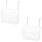 Set de 2 cestas de metal blancas colgantes de 28x12x22 cm