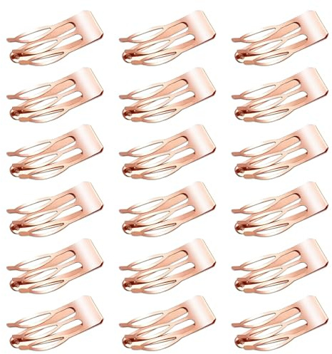 Mbsomnus 18 Piezas Pinza de Pelo Horquillas Clips de Pelo de Doble Agarre Pinzas de Pelo de Metal a Presión Clips Pelo Niña para Producción de CabelloFabricación de Cabello(Oro Rosa)