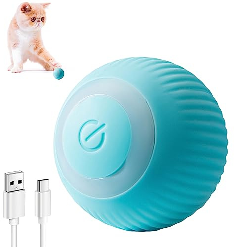 ILantule Giocattolo Interattivo con Palla Automatica, per Gatti con Luci a LED Palline Ricaricabile Tramite USB
