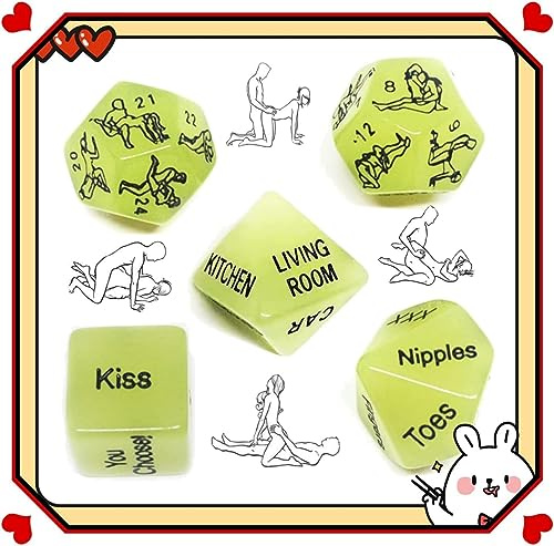 ̶𝙎̶𝙚̶̣𝙭̶ ̶𝙏̶σ̶𝙮̶𝙨̶ 5 Dadi Verdi Che Si Illuminano Al Buio, Regali Per Coppie, Uomini Donne, Amici, Giochi, San Valentino E Importanti Giochi Divertenti Per Le Vacanze, Feste