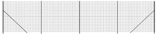 vidaXL Clôture en Treillis Métallique avec Bride, Panneau de Clôture Décoratif, Barrière de Protection Jardin Patio Extérieur, Anthracite 1,8x10 m