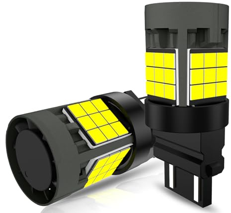 Sycreek Lampadina 3157 LED, Canbus Senza Errori P27/7W Lampadina LED Estremamente Luminosa 4000LM 30W Sostituzione per Indicatori di Direzione Freno Posteriore a Strappo,6500K Bianco