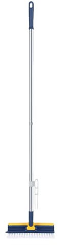 Jomewory Cepillo para Fregar Pisos, fregador de Pisos | Cepillo de Limpieza para Suelos con Mango Largo,Cepillo en V 4 en 1, Cepillo de Cubierta con Cabezal Giratorio de 180 Grados para Limpiar el