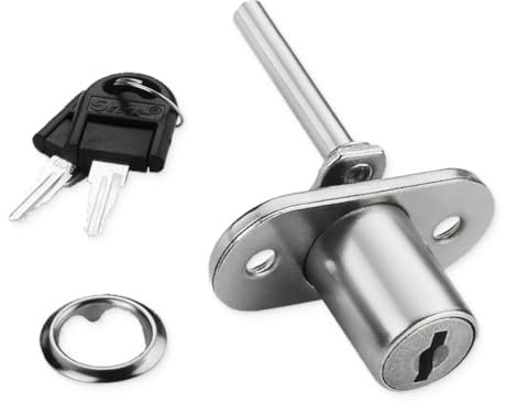 AFCJLTO Cerradura para Cajón y Archivo con 2 Llaves - Ideal para Muebles de Oficina, Escritorio de Ordenador, Archivadores, Armarios y Vitrinas - Fácil de Instalar y Usar - 1 Pieza,