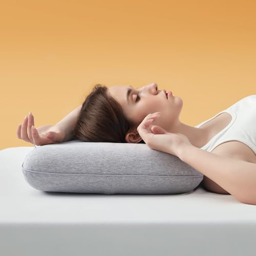 Sonive Memory Foam Pillow, Adjustable Pillow for Stomach, Back and Side Sleeper, Cooling Bed Pillow 60x40x10+2cm Grey