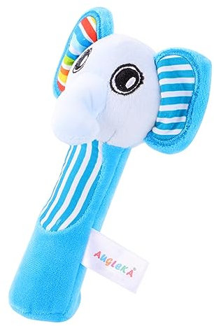 BCOATH 1 Stück Handglocke Plüschrassel Plüschtierrassel Gefüllte Rassel Säuglingsrassel Stoff Blau