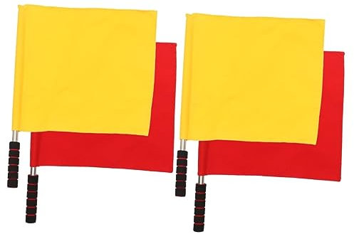 CORHAD 4 Stück Befehlsflagge Richterfahnen Schwenken Fahnen Dirigieren Handzeichen-flagge Flaggen Für Fußball-linienrichter Sicherheitsflaggen Fußballfahnen Schulsignalfahnen Polyester