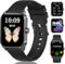 Montre connectée pour femme et homme avec fonction téléphonique - 1,85 montre de fitness IP68 étanche montre de sport Fitness Tracker Smart Watch avec podomètre, moniteur de sommeil, fréquence (Noir)