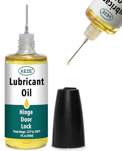 Keze Door Hinge Lubricant Door Squeaky Fix Lubricating Oil for Noise Synthetic Knife Oil Lube for Lock Hinge Hair Trimmers Knife Pivot Machine Tools Watch Keyhole with Needle Oiler 1 oz, 1 Pcs