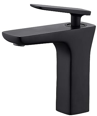 SJFJJKD Lavabo de latón para Lavabo frío y Caliente, Lavabo bajo encimera, Cuadrado, Negro, Color Cromado Friendship Years