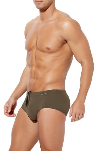 Mauro Kane Slip de Bain Homme Pantalon de Natation Triangle avec Cordon Réglable Swim Briefs Slips de Plage et Piscine