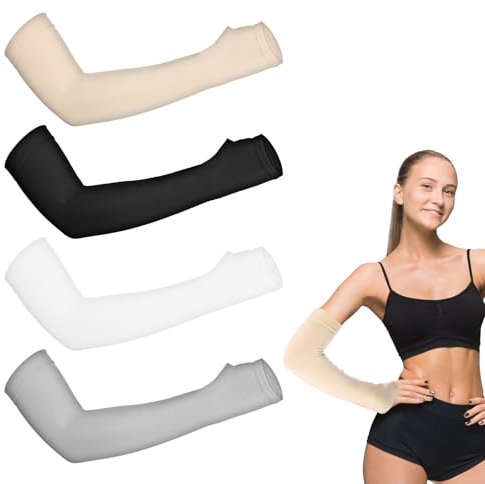 CIATBYYJ 4 Paar Arm Sleeve,Skin Protector Armstulpen,Weich und Atmungsaktiv Arm Sleeve Gaming,Daumens Fixierung Armstulpen für Volleyball,Radfahren,Basketball,Laufen und Bei der Arbeit im Freien