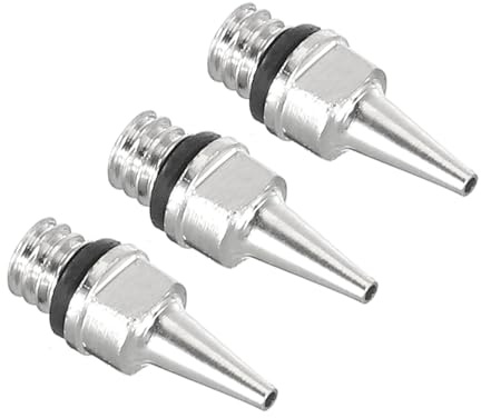 PATIKIL 3Pezzi 0.3mm Ugello Per Aerografo Solo Ugello Pezzi Di Ricambio Accessori Ottone Alluminio Per Progetti Artistici E Artigianali Con Aerografo