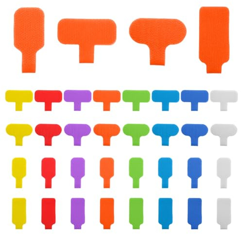 32Pcs Reusable Cable Tags, Cable Cord Labels, Cables Identification Tags, Multi-Color Write On Cables Tag, Write On Cords Labels for Computers,Durable Wire Label for Computers & Electronics Management