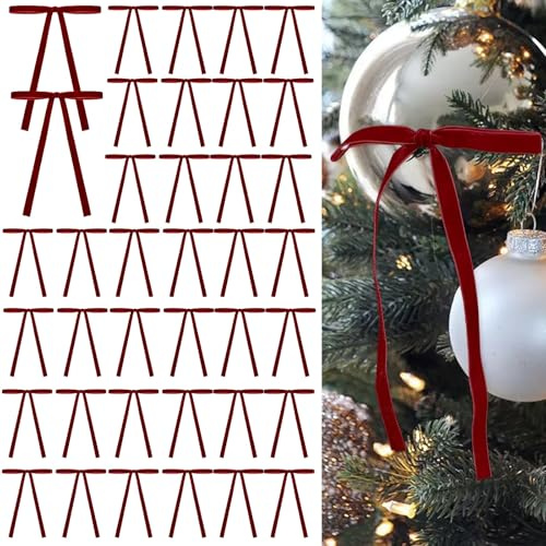 SSKHE Weihnachtsbaumschleifen, 38 Stück, festliche Weihnachtsschleifen, ideal für Geschenkverpackungen und Weihnachtsbaumdekoration (klassisch)