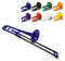 pBone PBONE1-BL Kunststoff Posaune blau mit Tasche und Mundstück