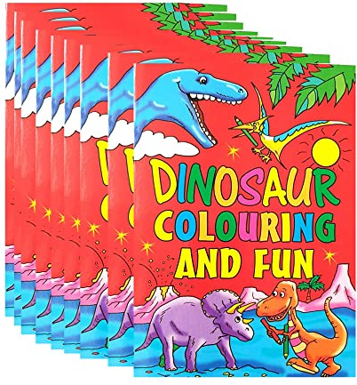 Lot de 10 livres de coloriage dinosaures - Mini livre de coloriage - Pour la maison, le lieu - Pour enfants - Cadeau d'anniversaire d'enfant