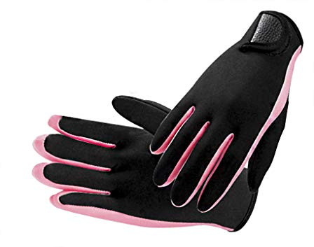 1.5MM Wetsuit Gloves Stretchy Neoprene Scuba Diving Gloves for Women Men, Anti-slip Warm Snorkeling Dive Gloves Full Finger Paddle Kayaking Swimming Gloves Sailing Surfing Water Sports Gloves Mitts